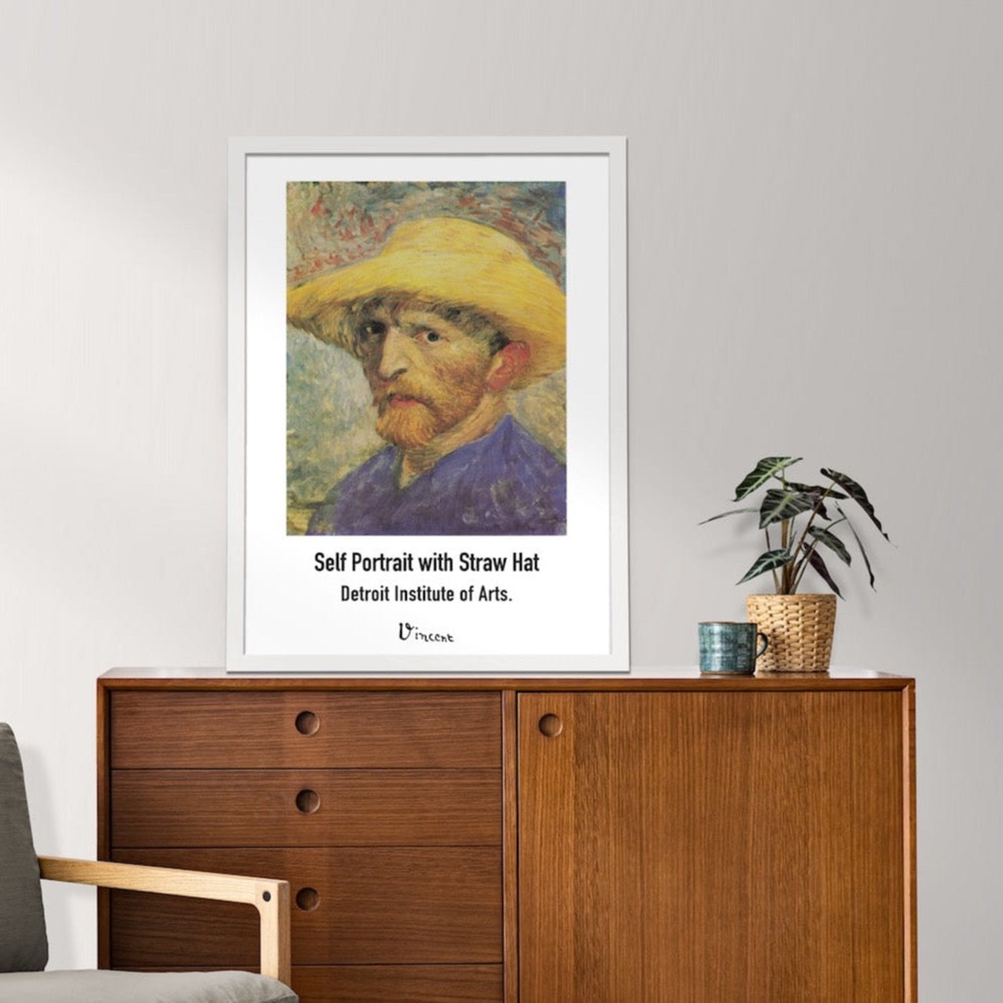 Vincent Van Gogh Hasır Şapkalı Otoportre Poster