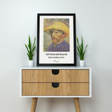 Vincent Van Gogh Hasır Şapkalı Otoportre Poster