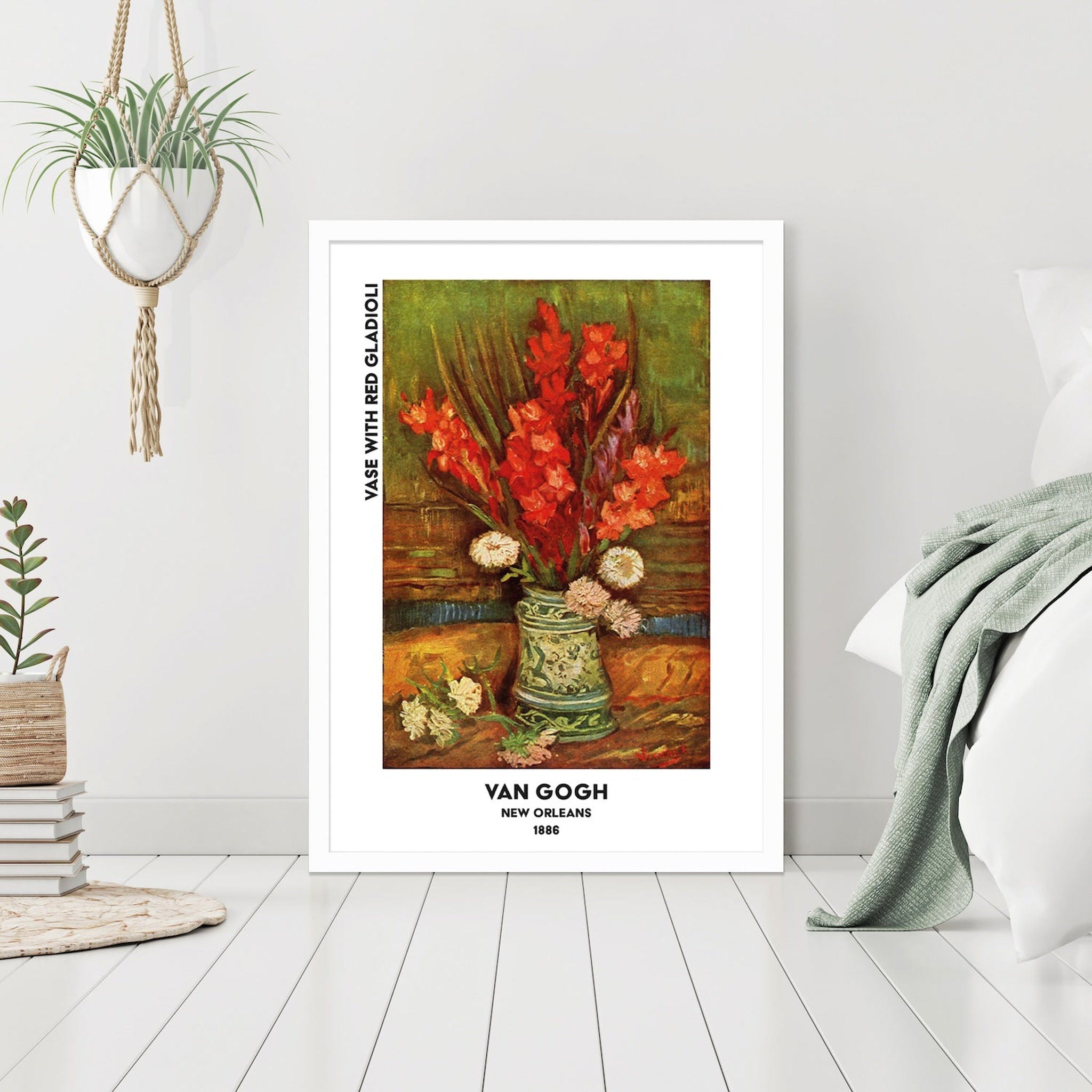 Vase with Red Gladioli Poster