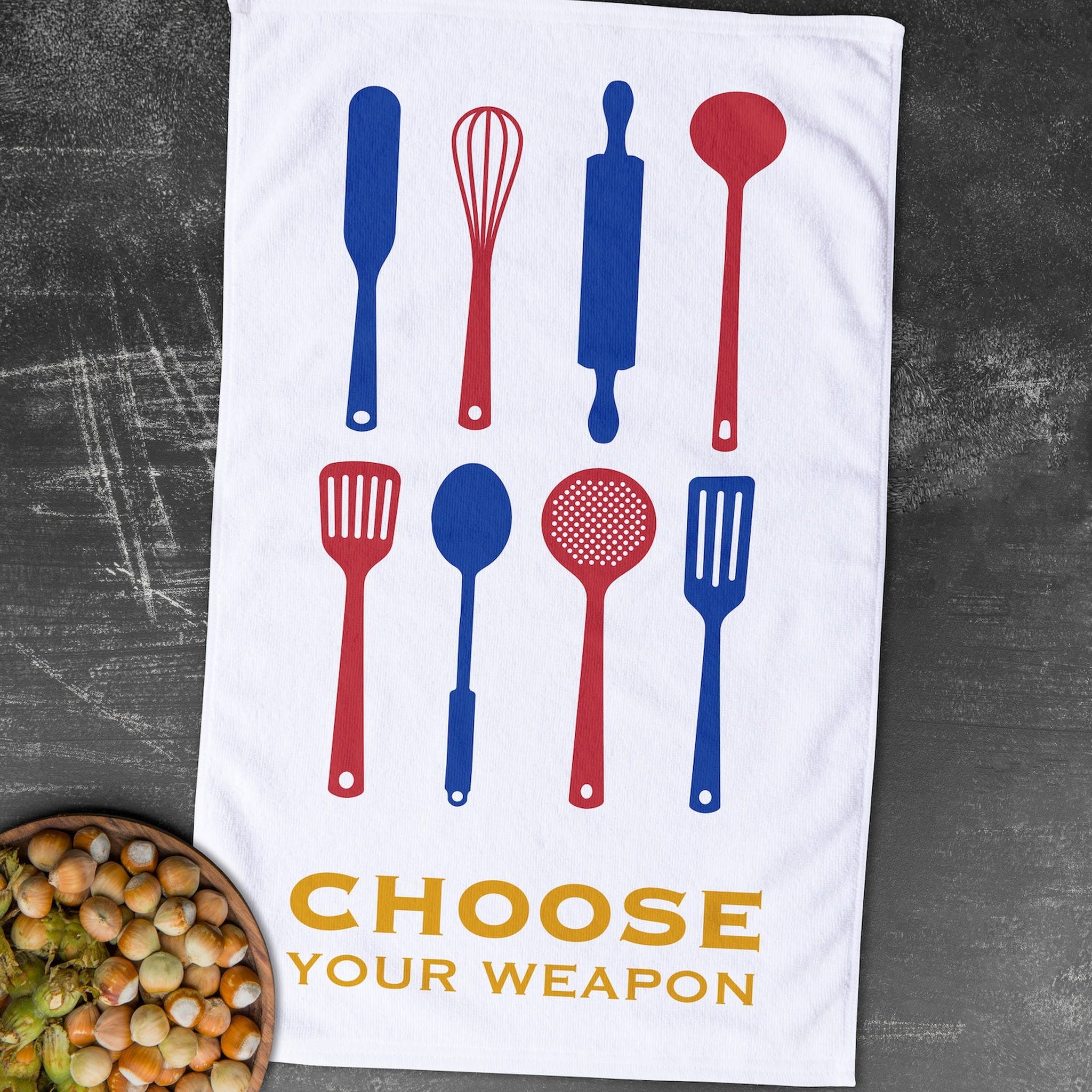 Choose Your Weapon Red & Blue Mutfak Havlusu 2 Adet