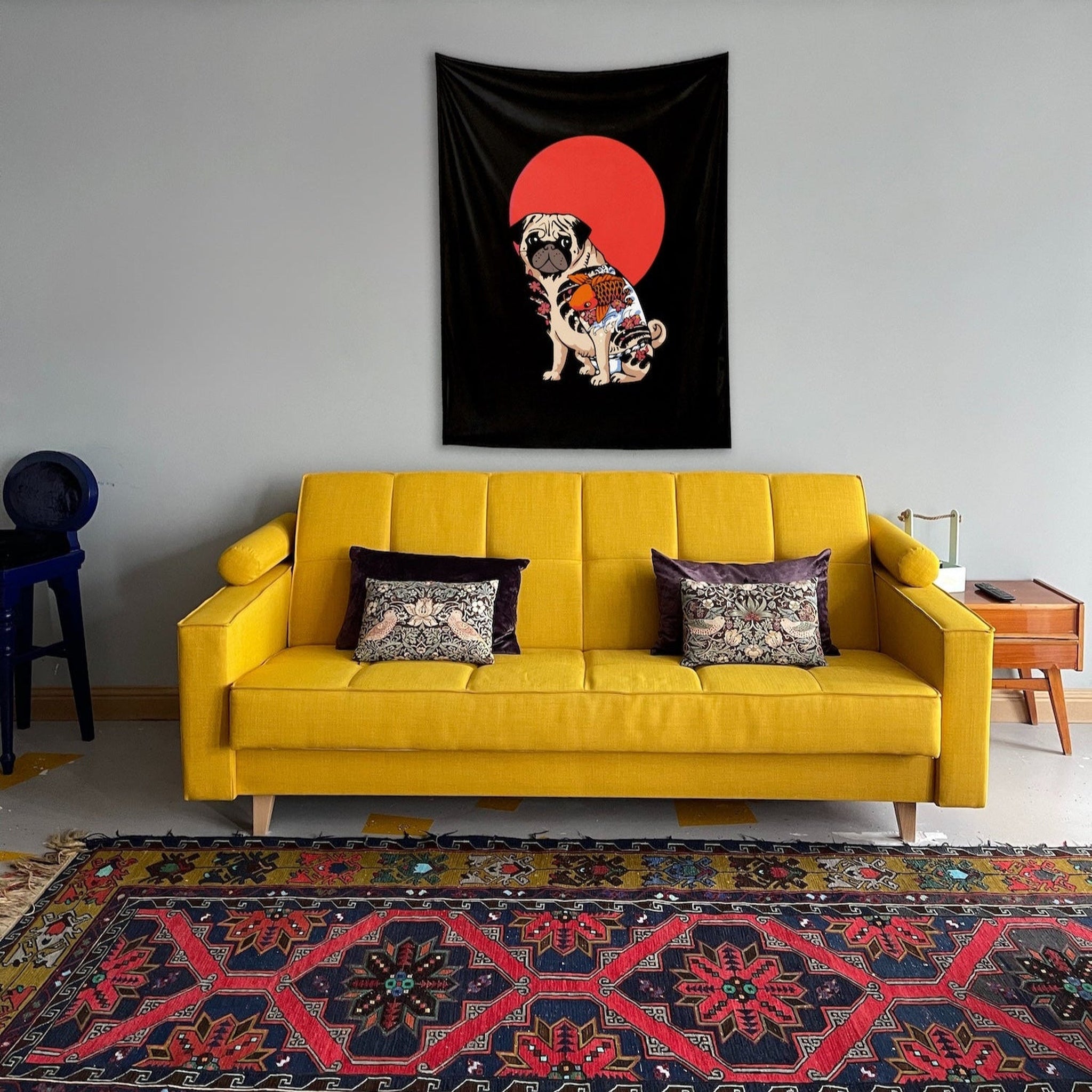 The Pug - Köpekli Duvar Örtüsü