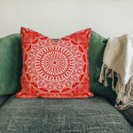 Red Bohemian Mandala Çift Taraflı Kırlent Kılıfı 2 Adet