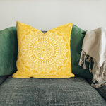Yellow Bohemian Mandala Çift Taraflı Kırlent Kılıfı 2 Adet