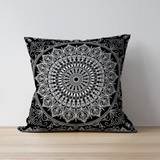 Black Bohemian Mandala Çift Taraflı Kırlent Kılıfı 2 Adet