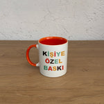 Kişiye Özel İçi / Dışı Renkli Kulplu Bardak