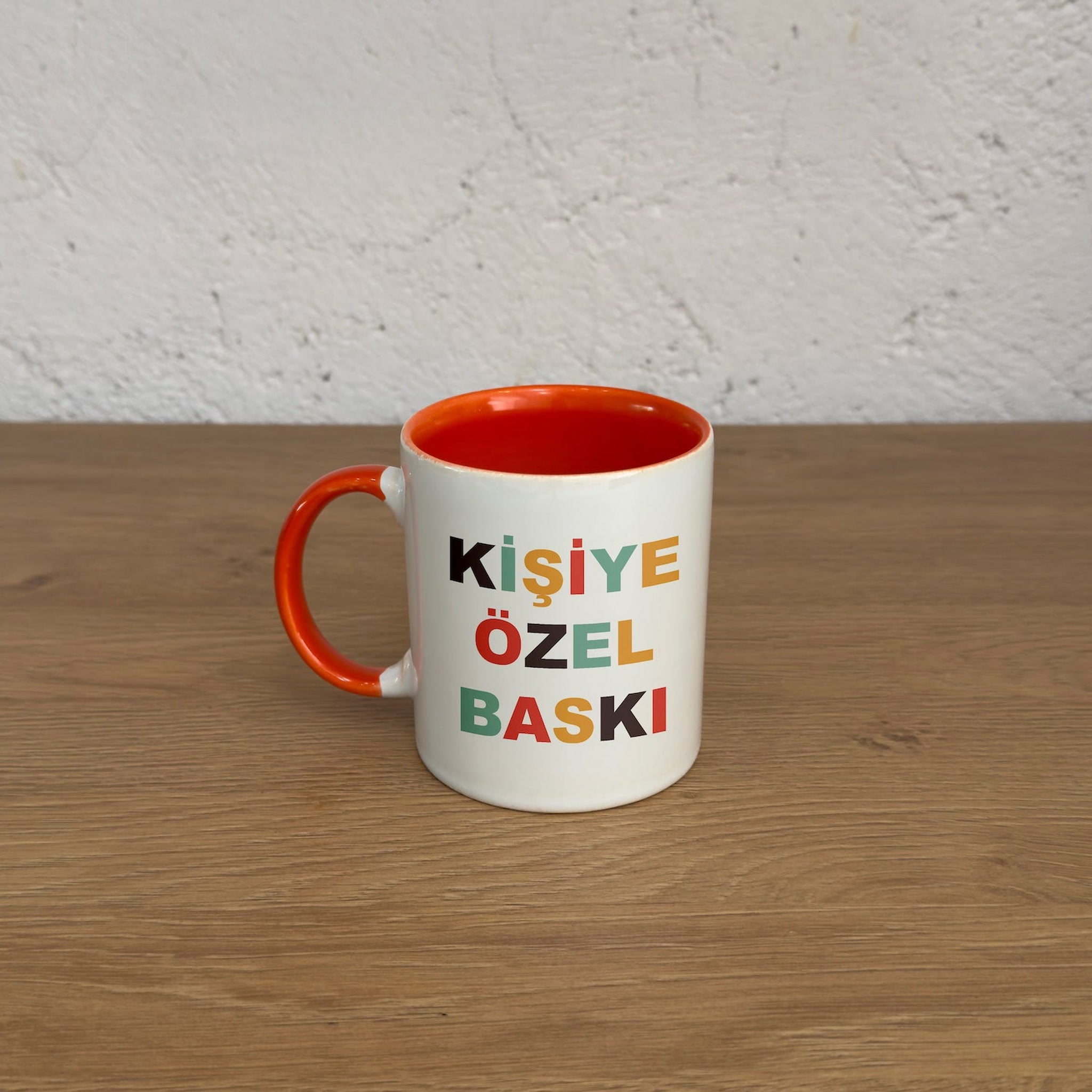 Kişiye Özel İçi / Dışı Renkli Kulplu Bardak