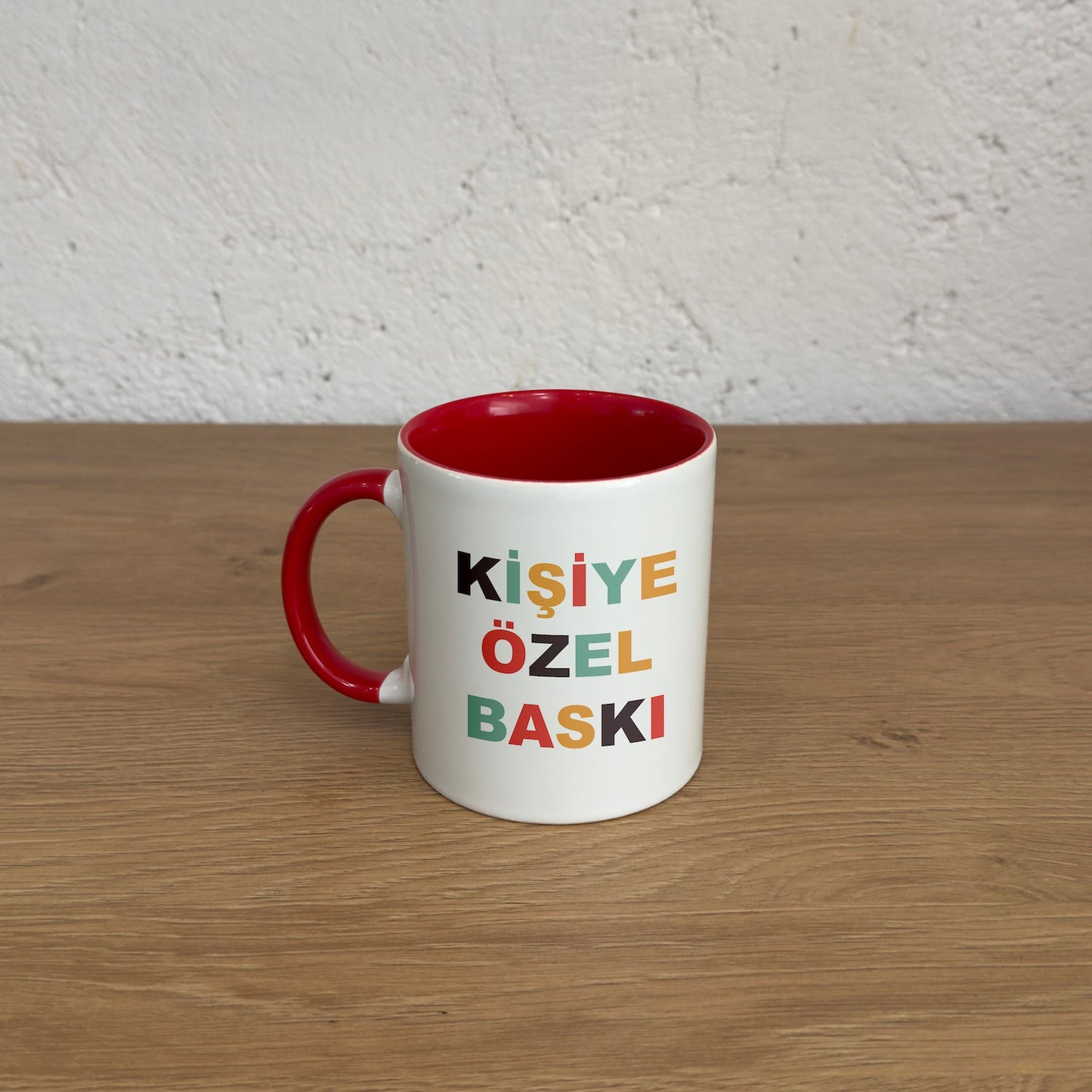 Kişiye Özel İçi / Dışı Renkli Kulplu Bardak