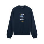 Marine Pattern Study Oversize Sweatshirt