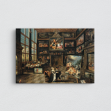 Interior of a Collector's Gallery of Paintings and Objets d'Art Kanvas Tablo