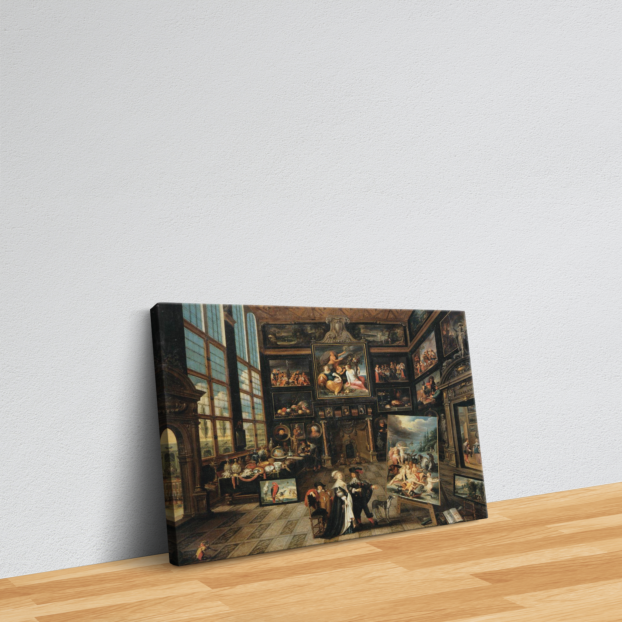 Interior of a Collector's Gallery of Paintings and Objets d'Art Kanvas Tablo