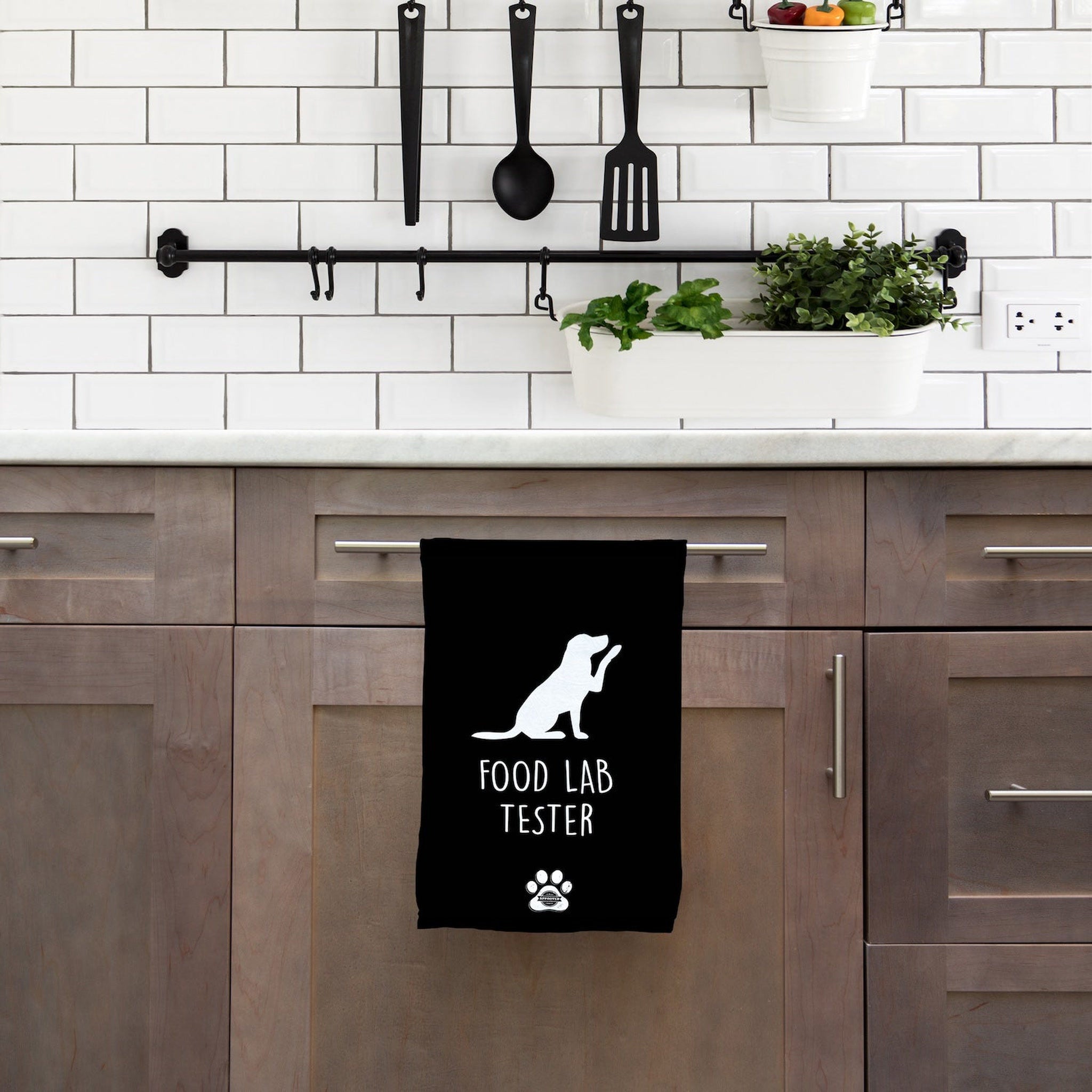 Food Lab Tester Black / Köpekli Mutfak Havlusu 2 Adet