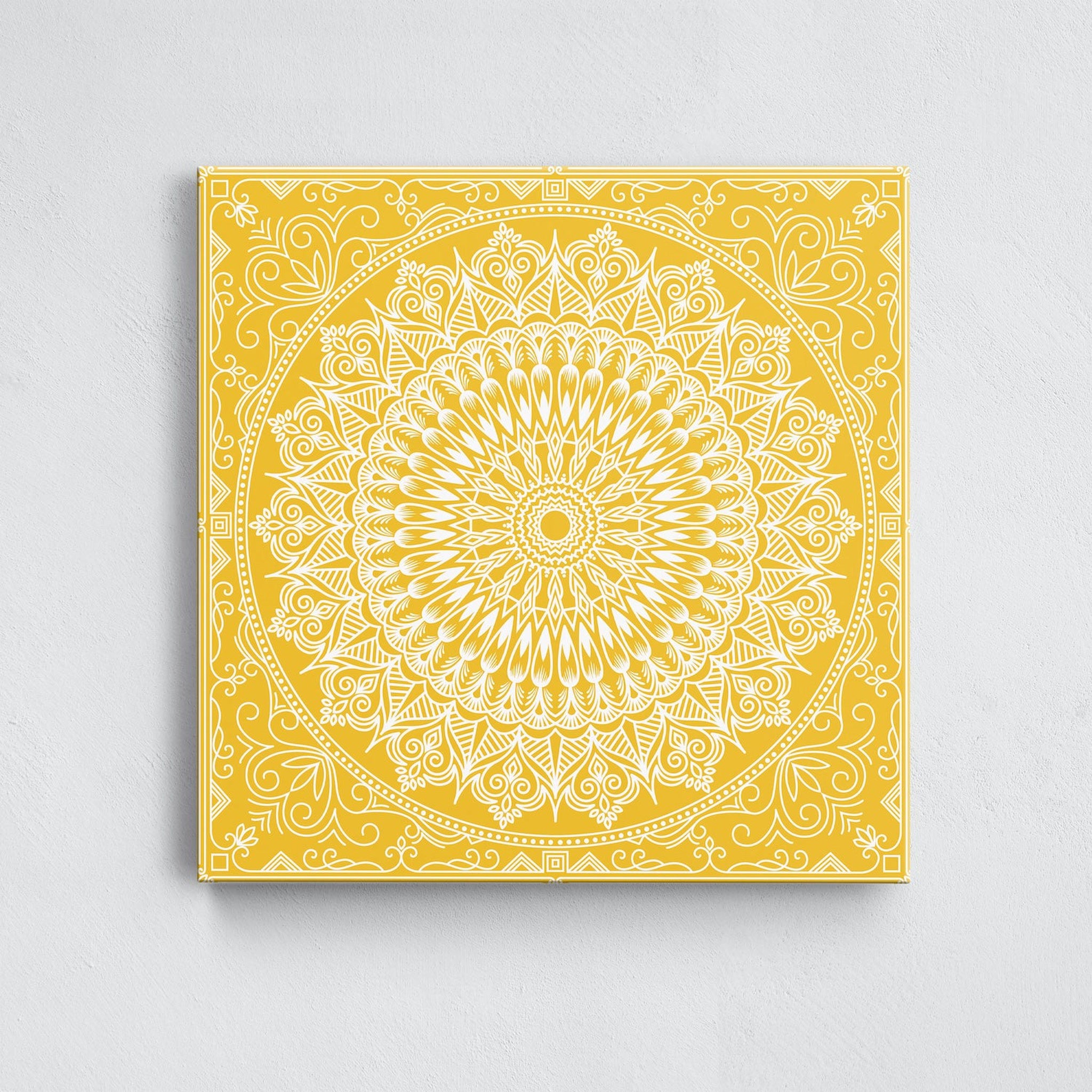 Yellow Mandala Kanvas Tablo