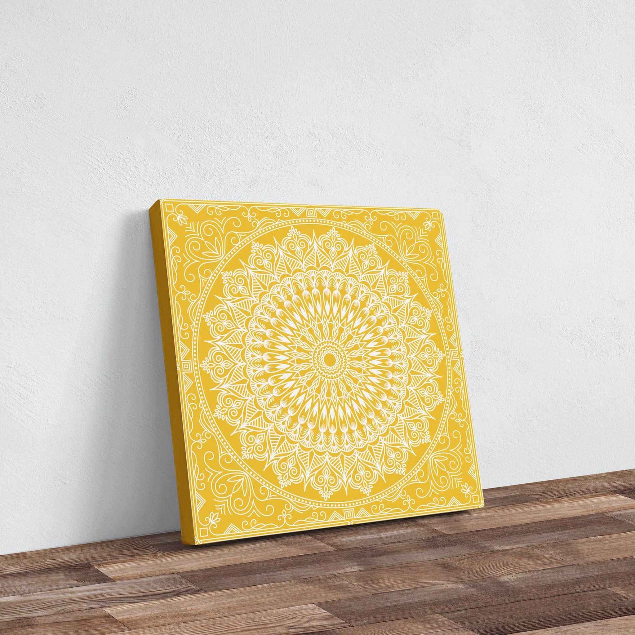Yellow Mandala Kanvas Tablo