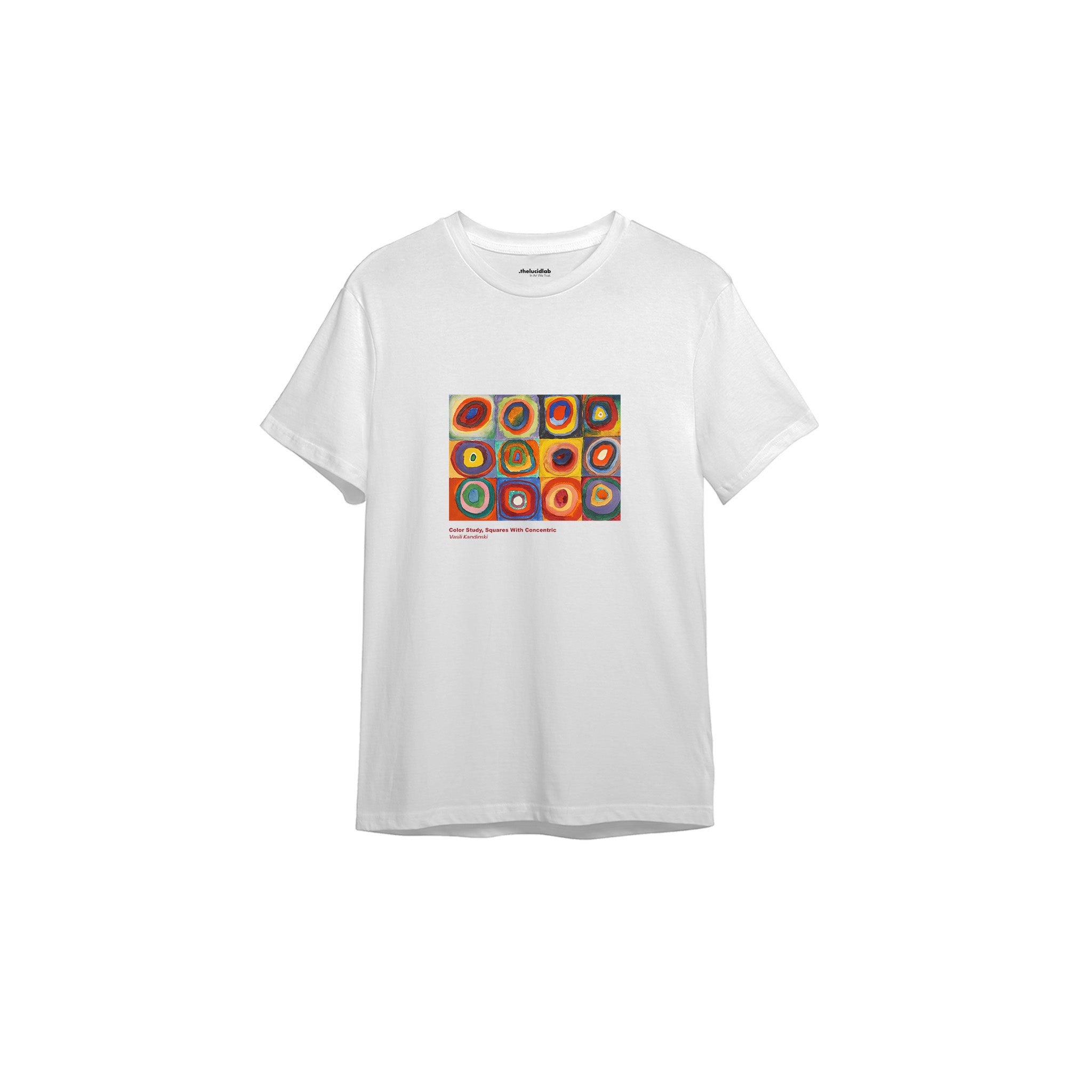 Color Study, Squares With Concentric Circles Tişört — Beyaz