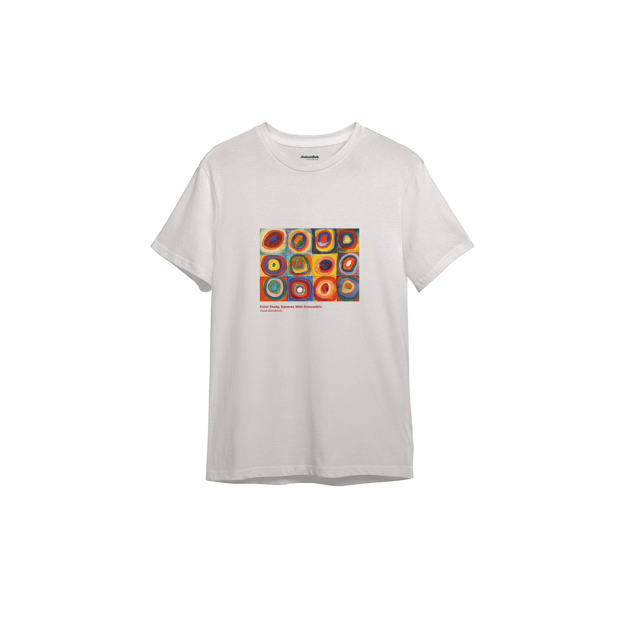 Color Study, Squares With Concentric Circles Tişört — Ekru