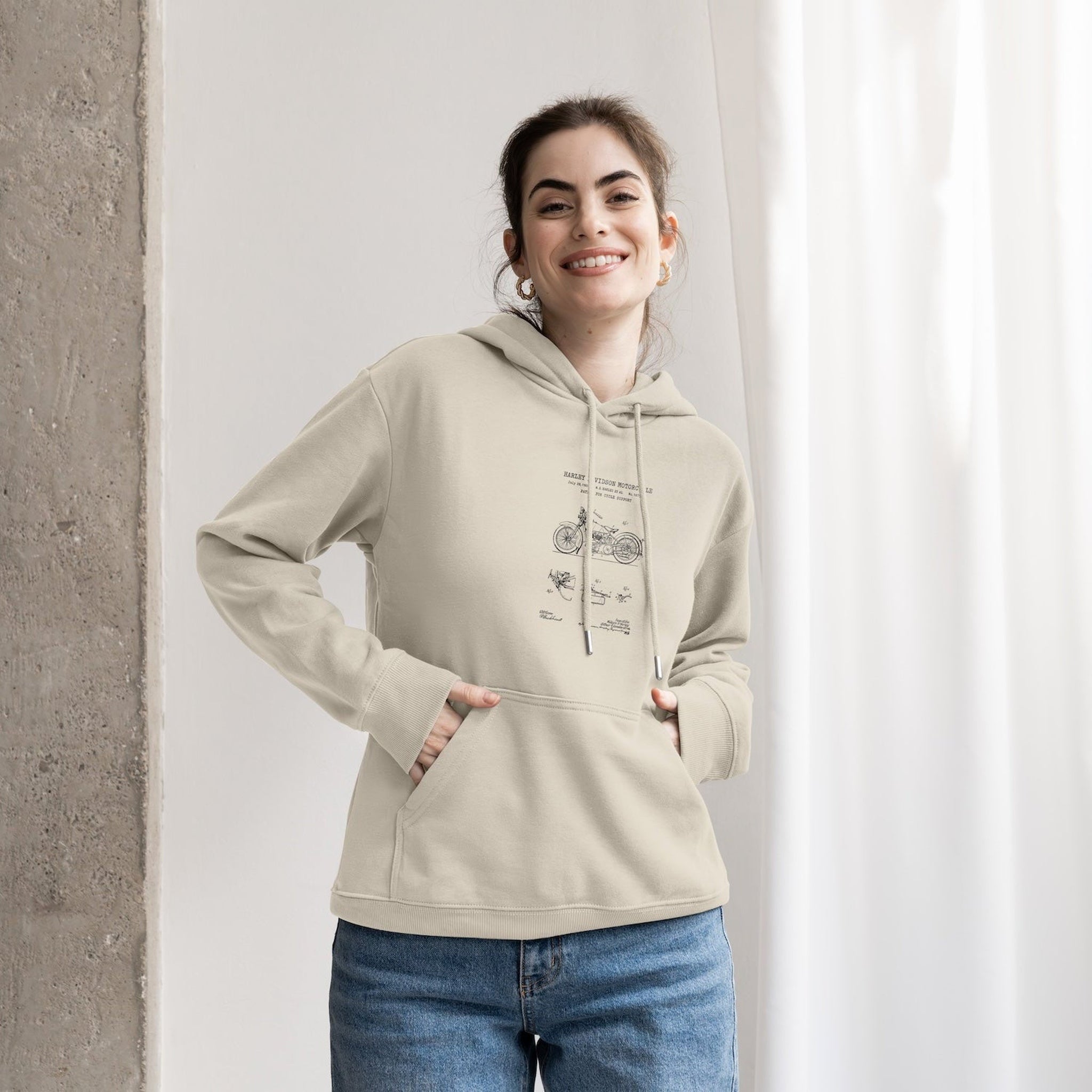 Harley Davidson Model 28B Motosiklet Hoodie