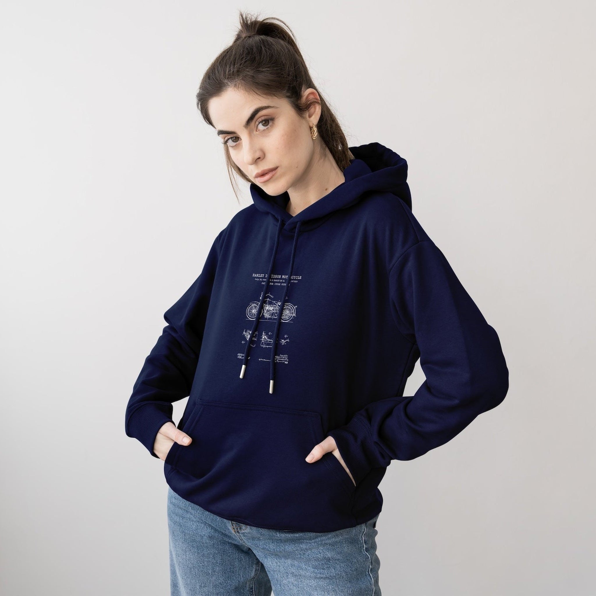 Harley Davidson Model 28B Motosiklet Hoodie
