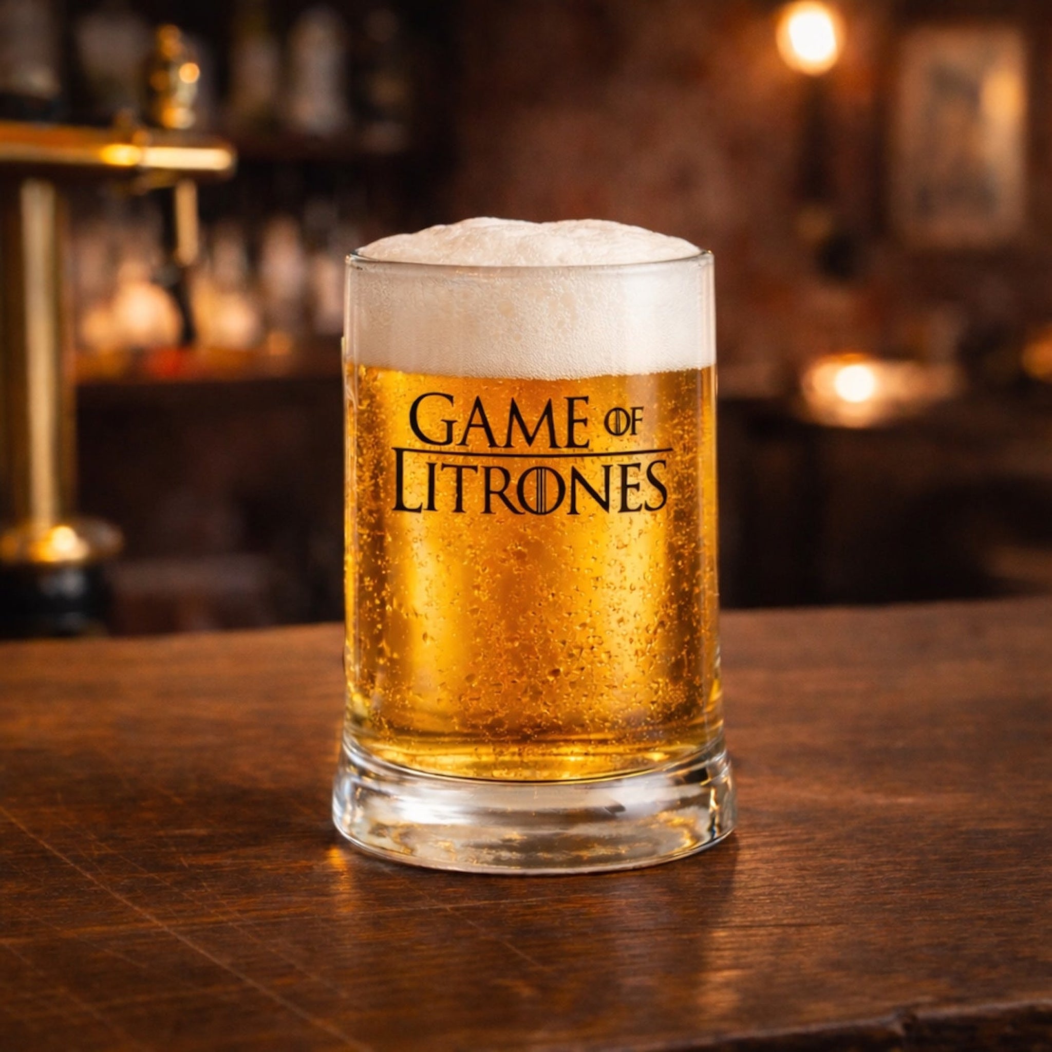 Game of Litrones / Yazılı Paşabahçe Kulplu Bira Bardağı