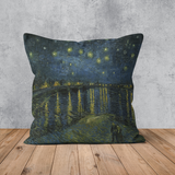 Starry Night Over the Rhône - Rhone Üzerinde Yıldızlı Gece Çift Taraflı Kırlent Kılıfı 2 Adet