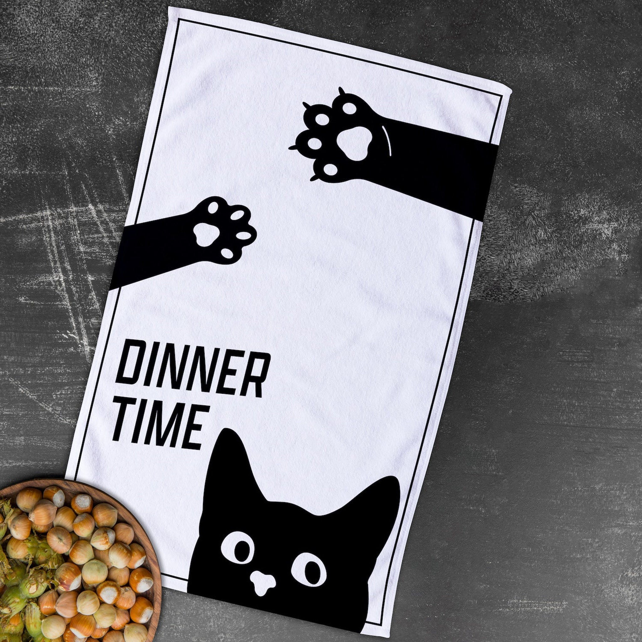 Dinner Time / Kedili Mutfak Havlusu 2 Adet