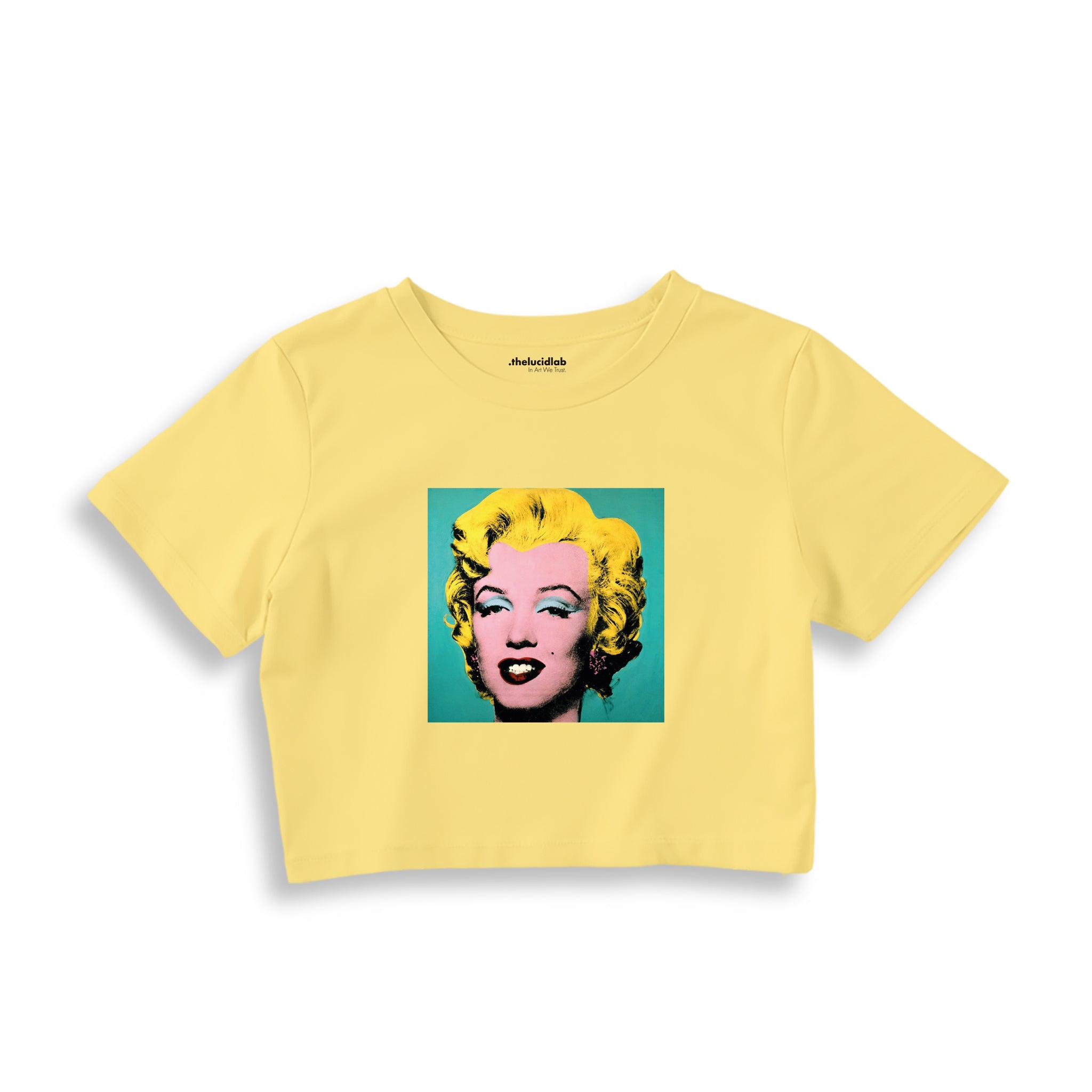 Andy Warhol / Marilyn Monroe Blue Crop Tişört — Sarı
