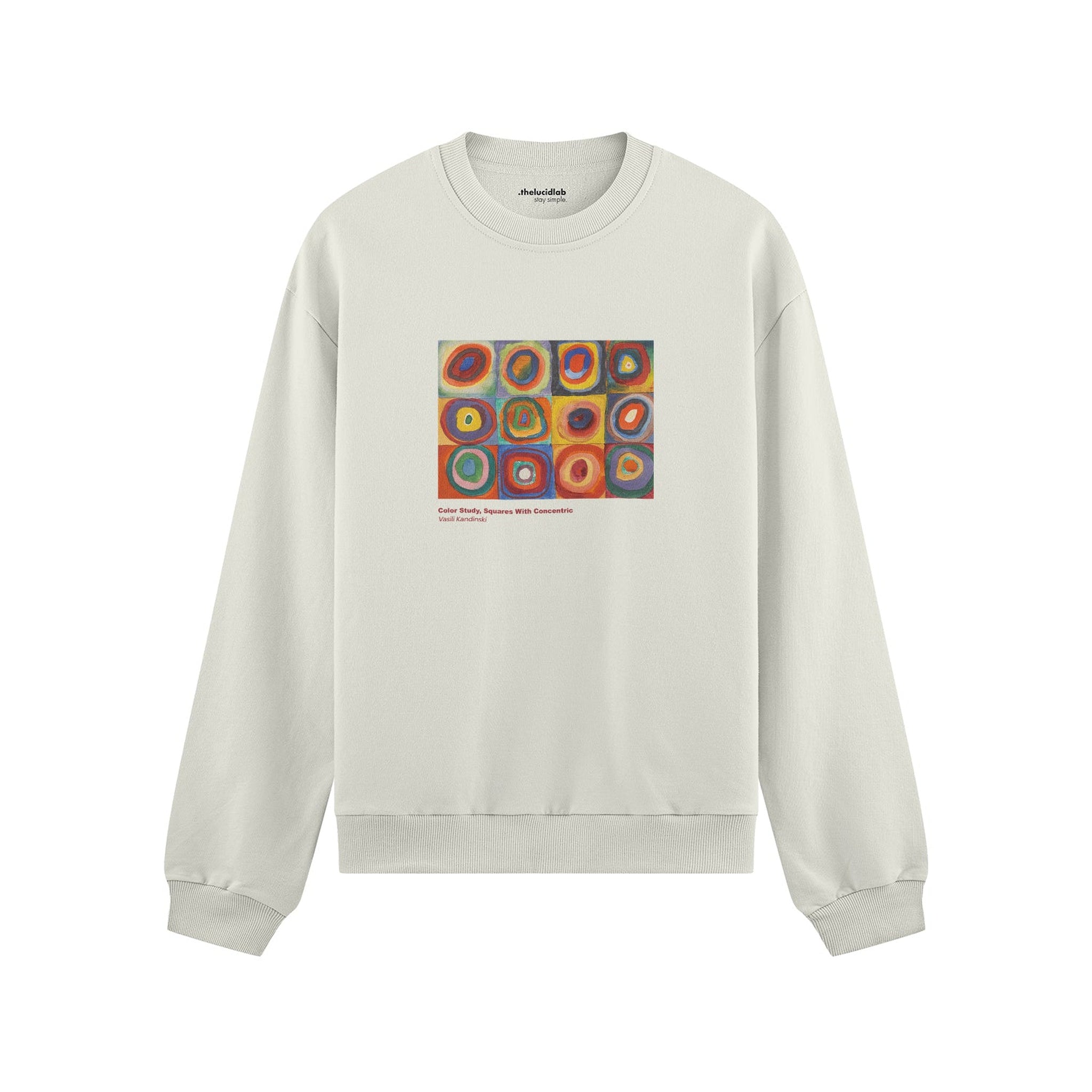 Color Study, Squares With Concentric Circles Oversize Sweatshirt