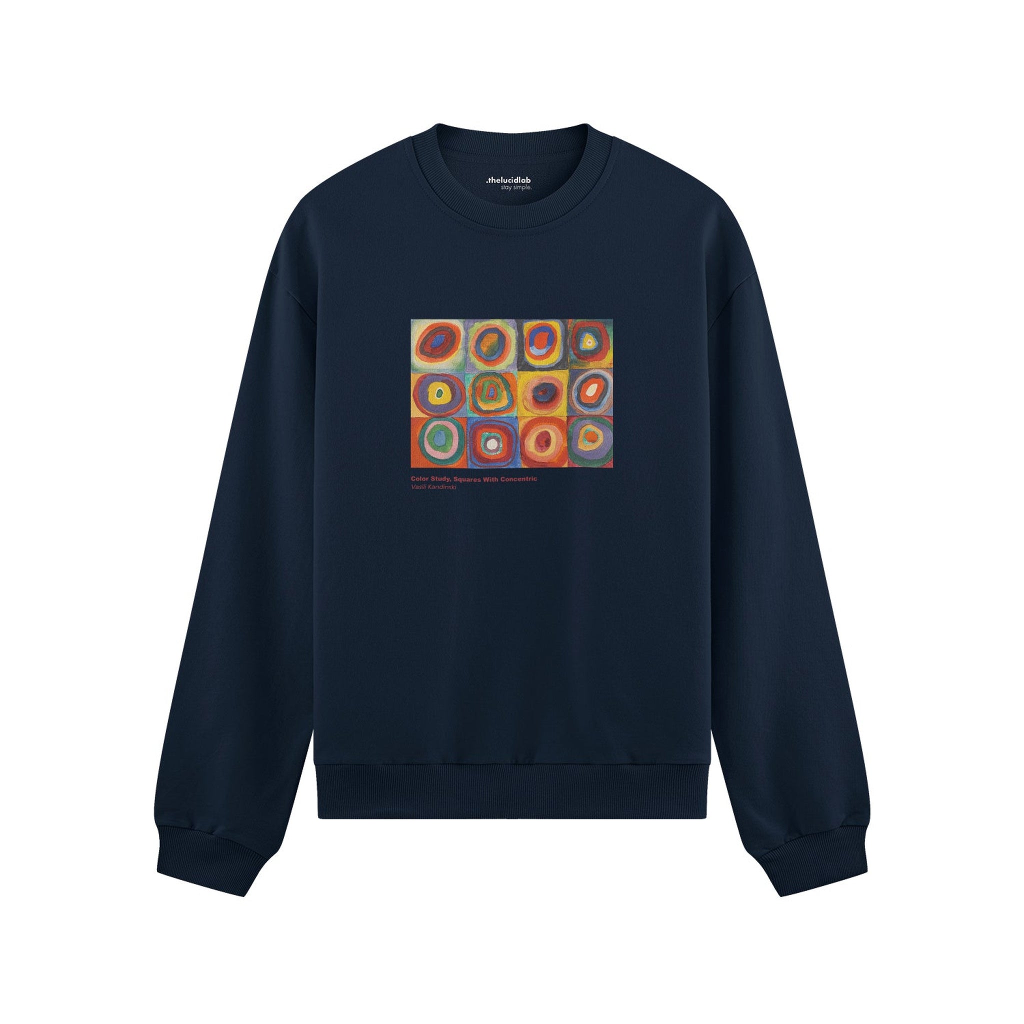 Color Study, Squares With Concentric Circles Oversize Sweatshirt