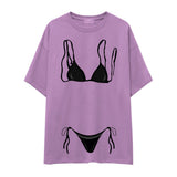 Black Bikini Oversize Tişört