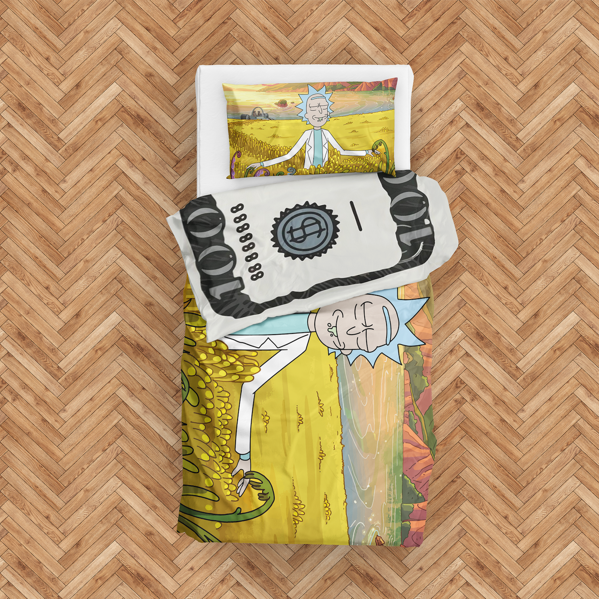 Morty Dollar & Morty in Paradise Çift Taraflı Nevresim Takımı