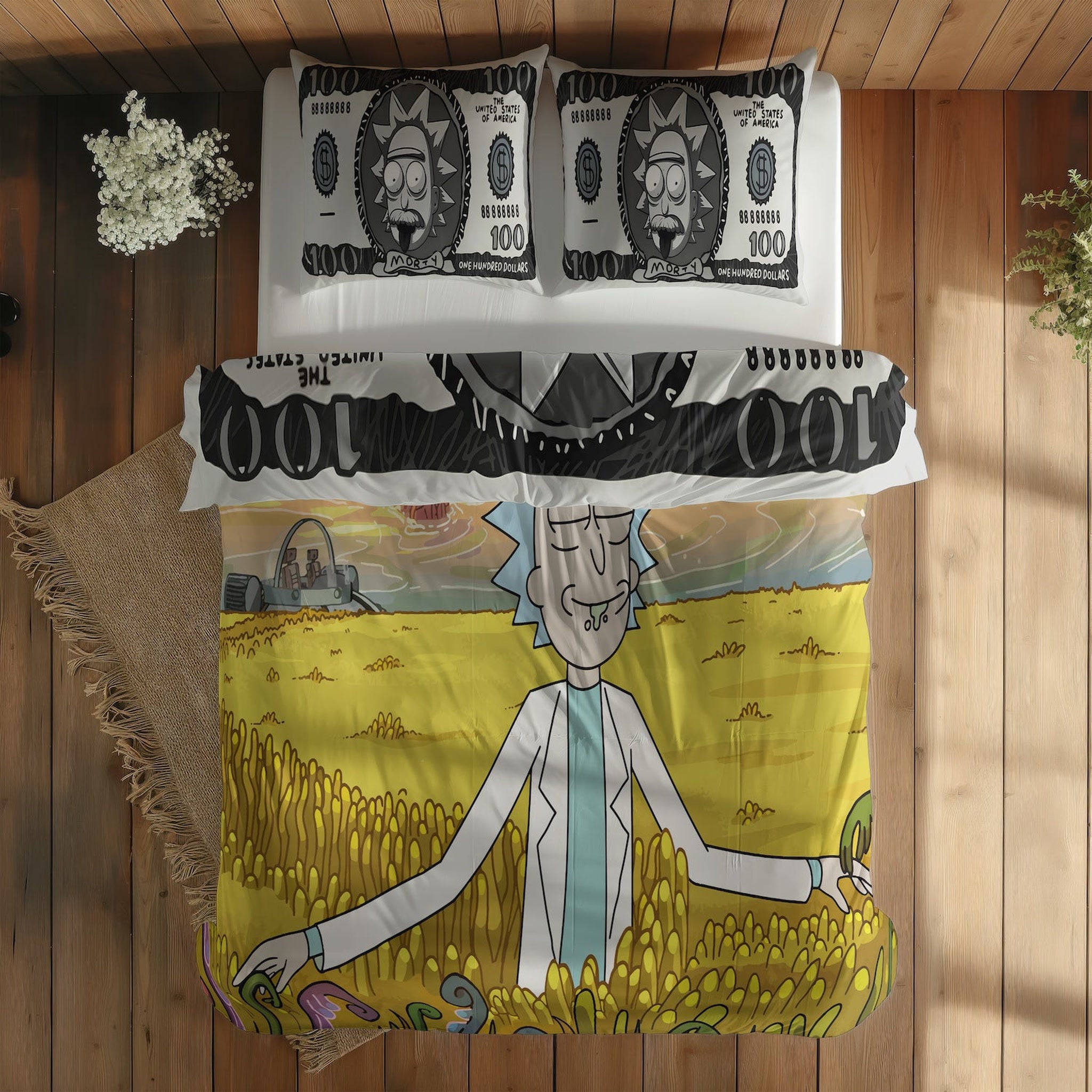 Morty Dollar & Morty in Paradise Çift Taraflı Nevresim Takımı