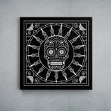 Mexican Skull Black/White Mandala Kanvas Tablo