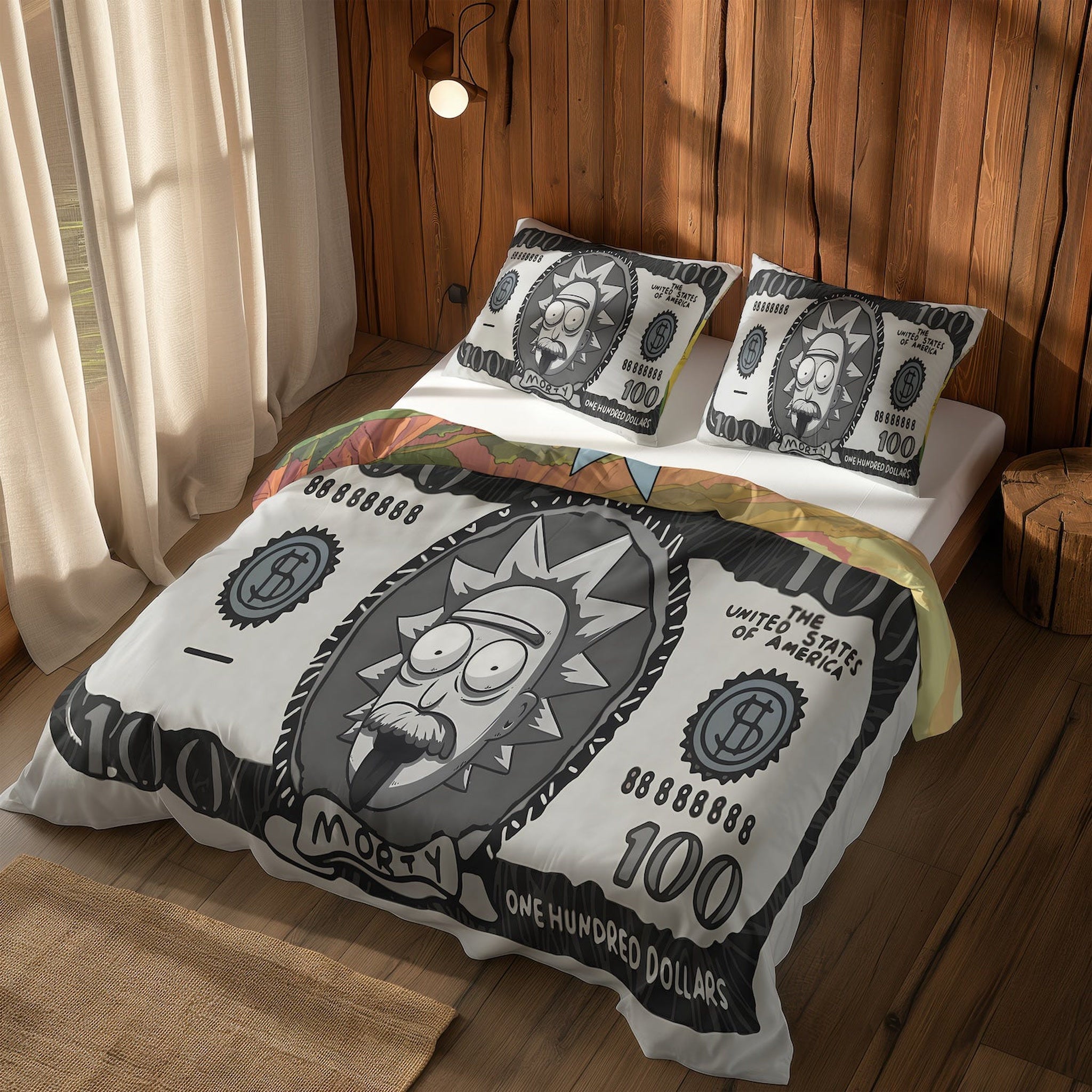 Morty Dollar & Morty in Paradise Çift Taraflı Nevresim Takımı