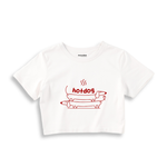 Hotdog Crop Tişört — Beyaz