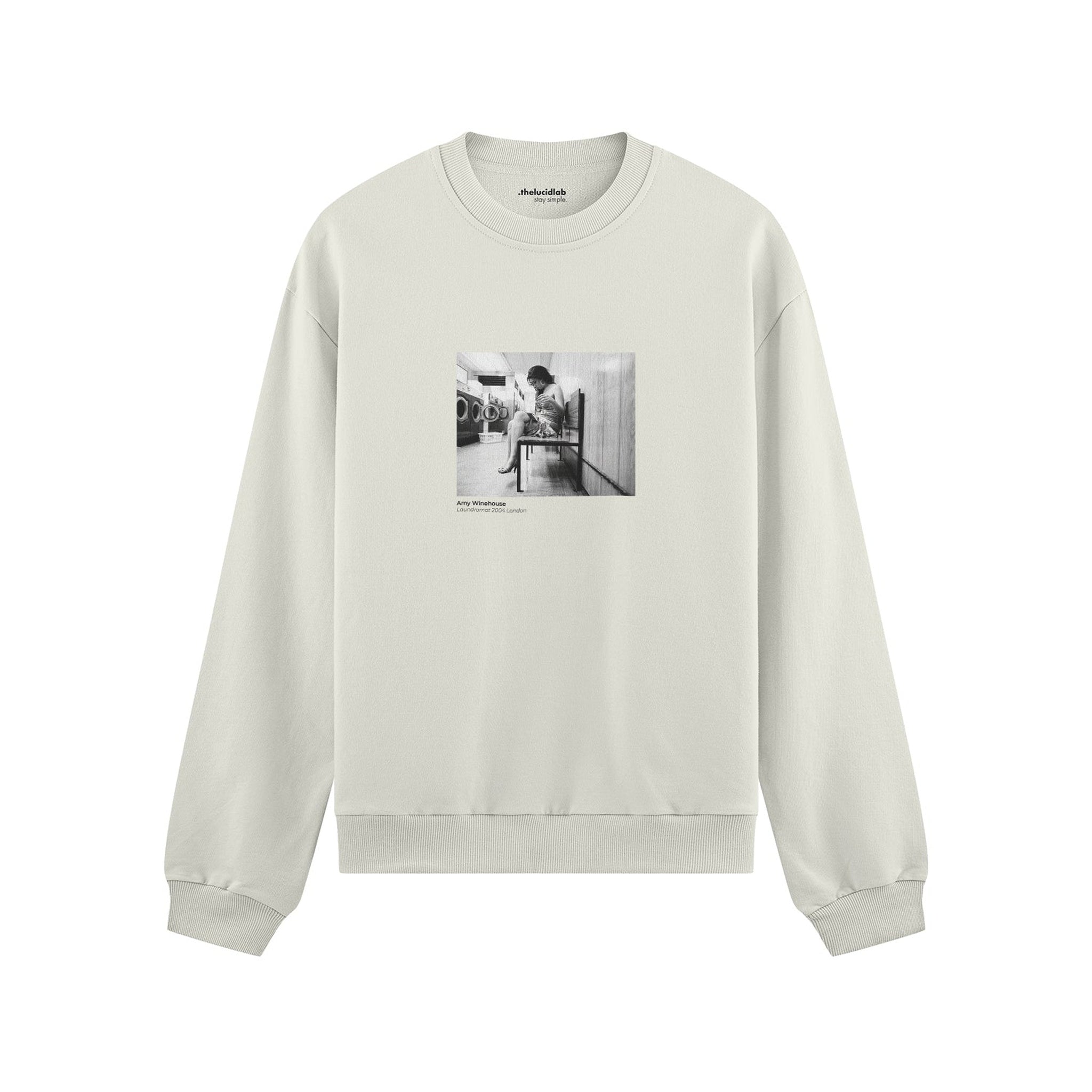 Amy Winehouse at the laundromat 2004 Oversize Sweatshirt