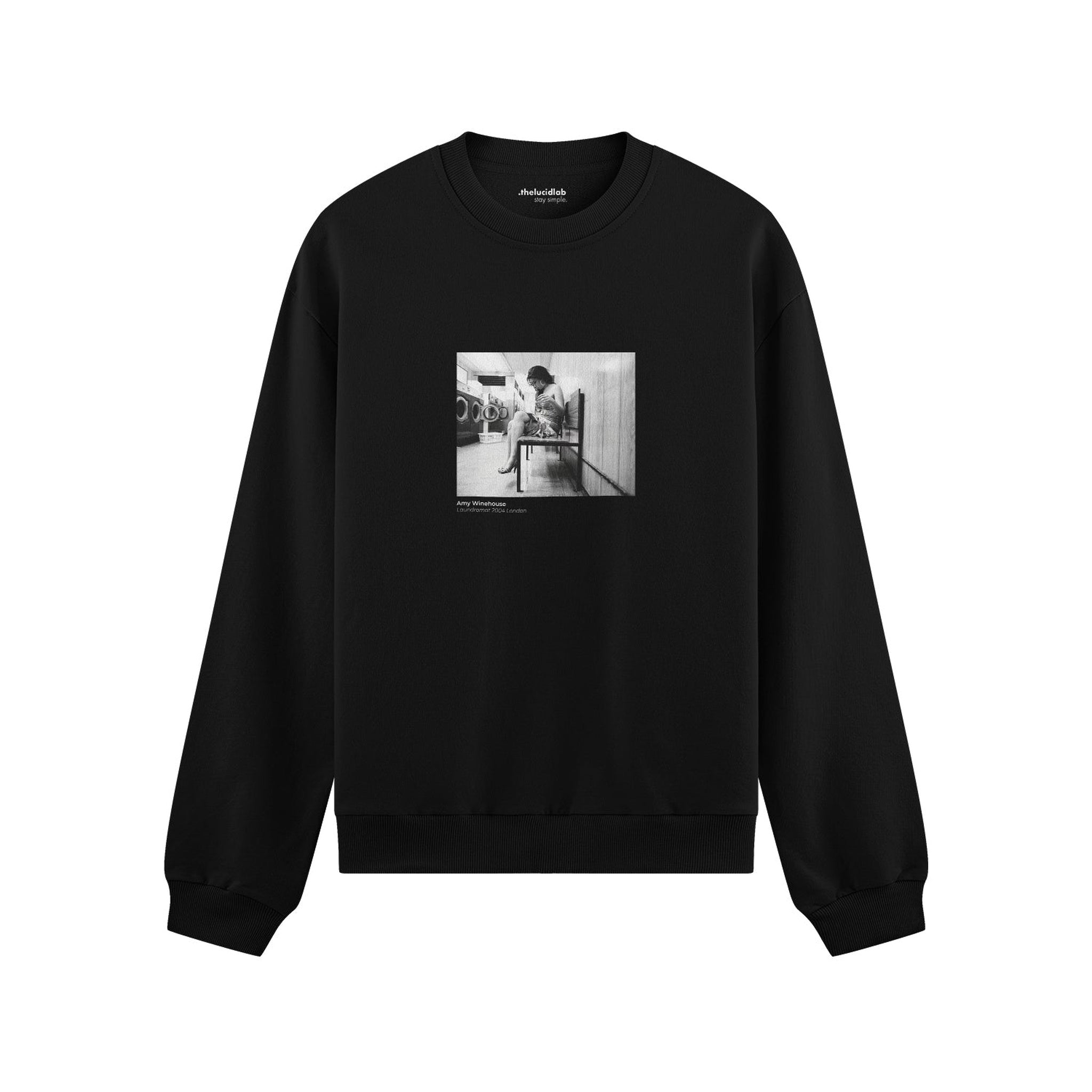 Amy Winehouse at the laundromat 2004 Oversize Sweatshirt