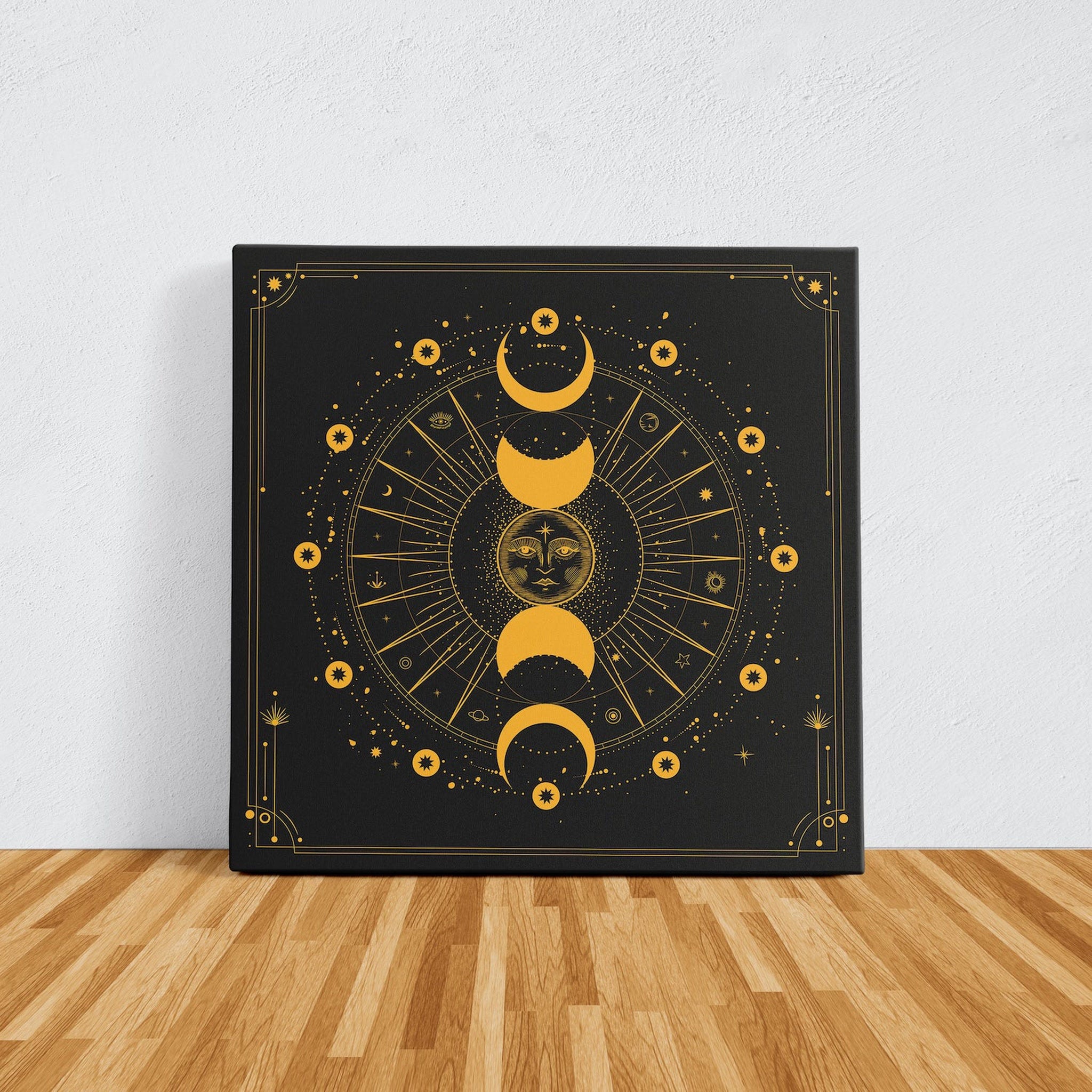 Mystical Moon Phase Kanvas Tablo