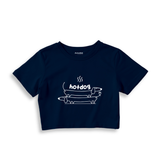 Hotdog Crop Tişört — Lacivert