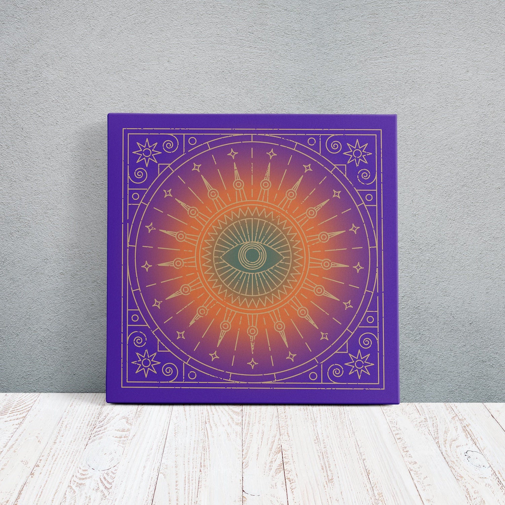 Enerji Mor Mandala Kanvas Tablo