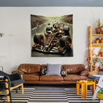 Steampunk Formula 1 Car Duvar Örtüsü