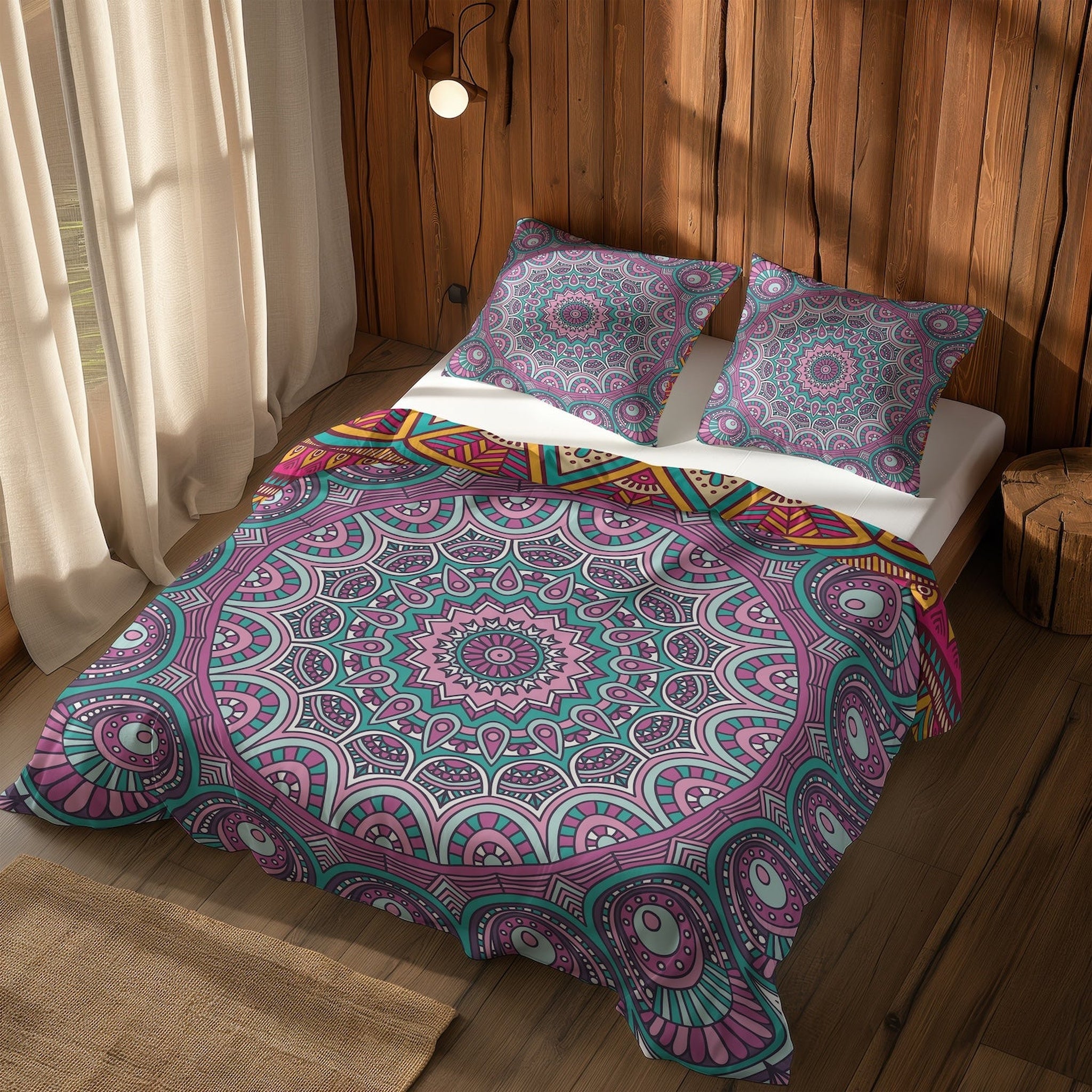 Mandala & Mor Mandala Çift Taraflı Nevresim Takımı