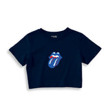 The Rolling Stones Blue Crop Tişört