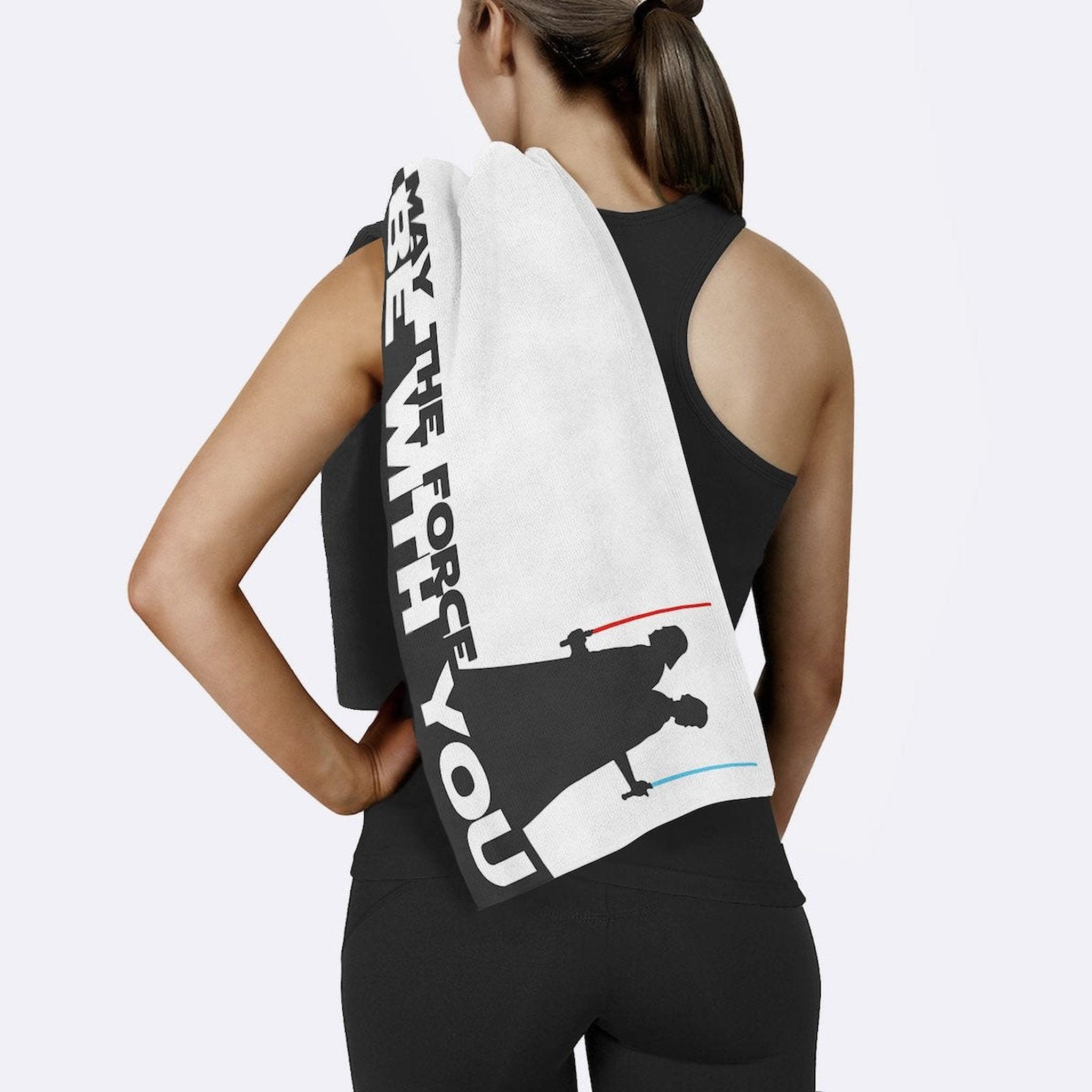 May The Force Be With You B/W - Star Wars Spor Havlusu