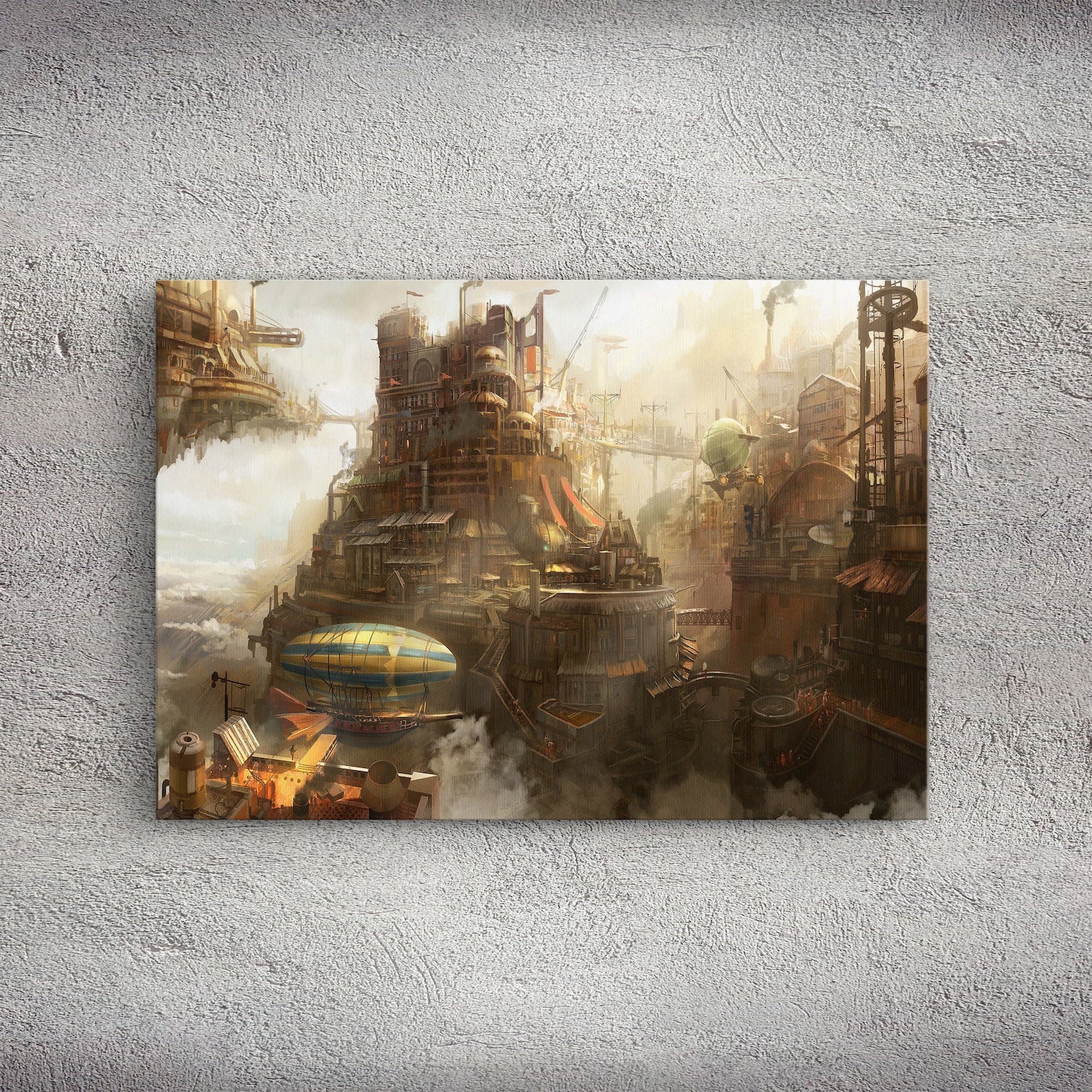 Steampunk City Kanvas Tablo