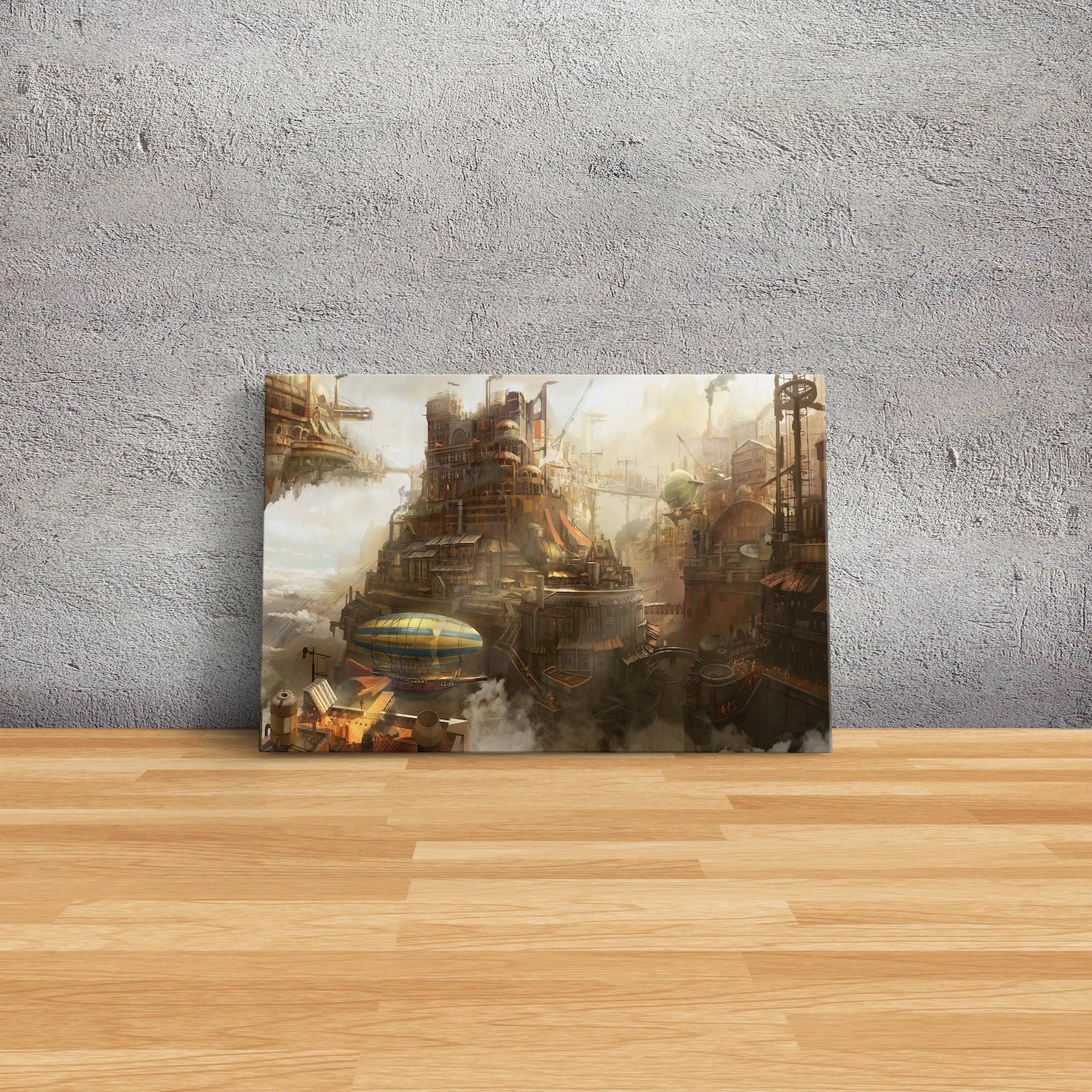 Steampunk City Kanvas Tablo
