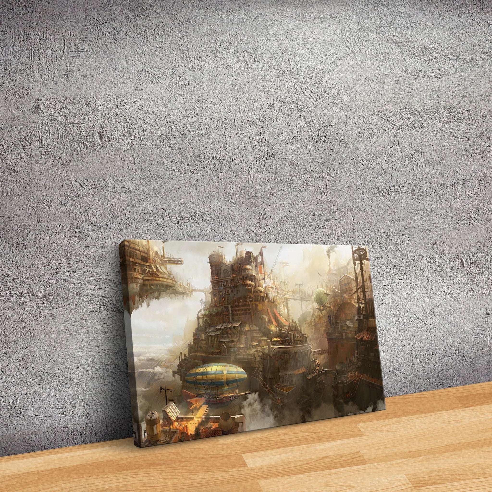 Steampunk City Kanvas Tablo
