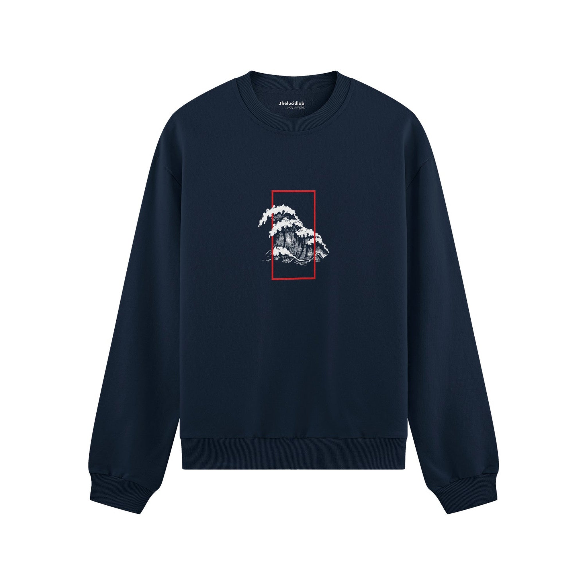 Perspektif Kanagawa Dalgası Oversize Sweatshirt