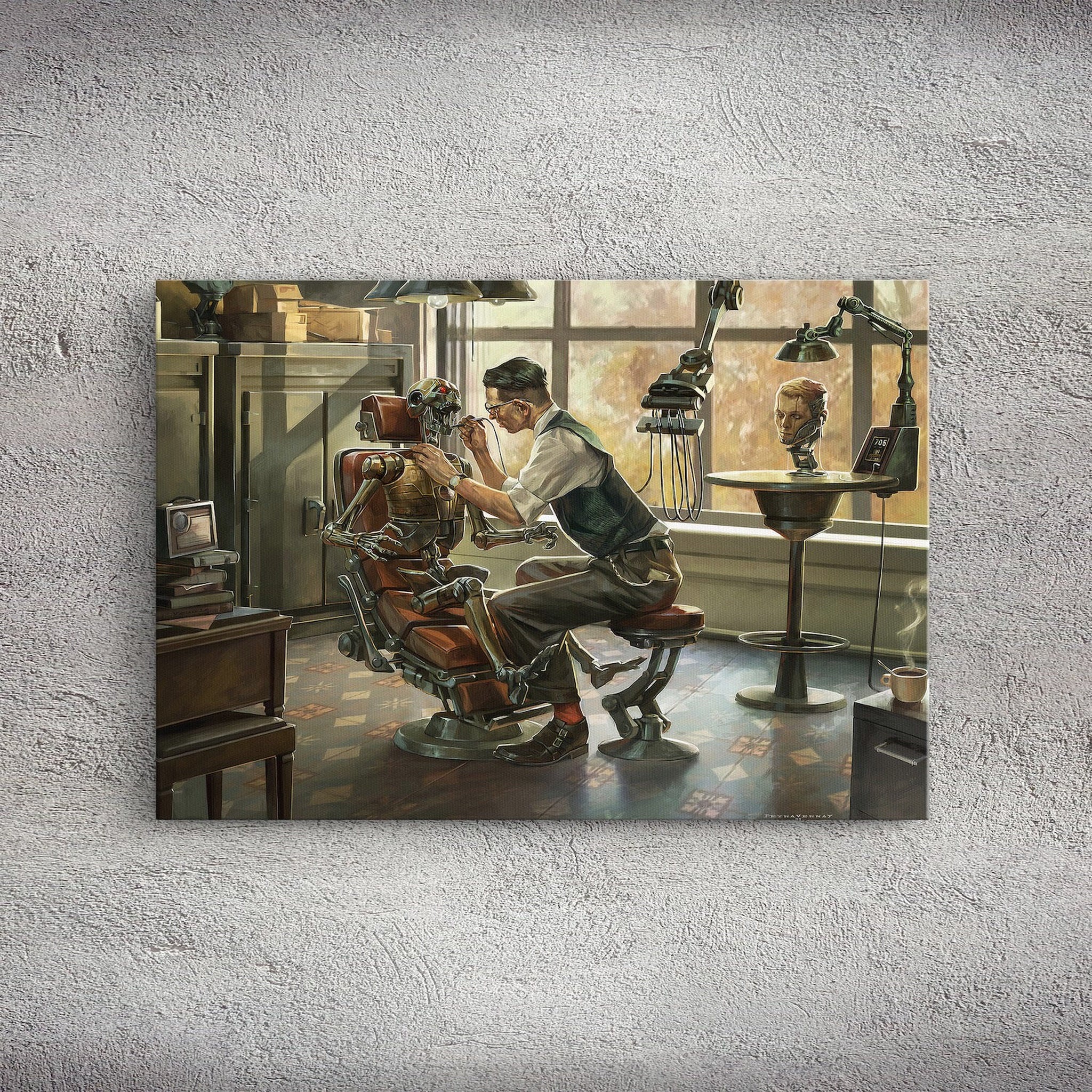 Steampunk Dentist Office Kanvas Tablo