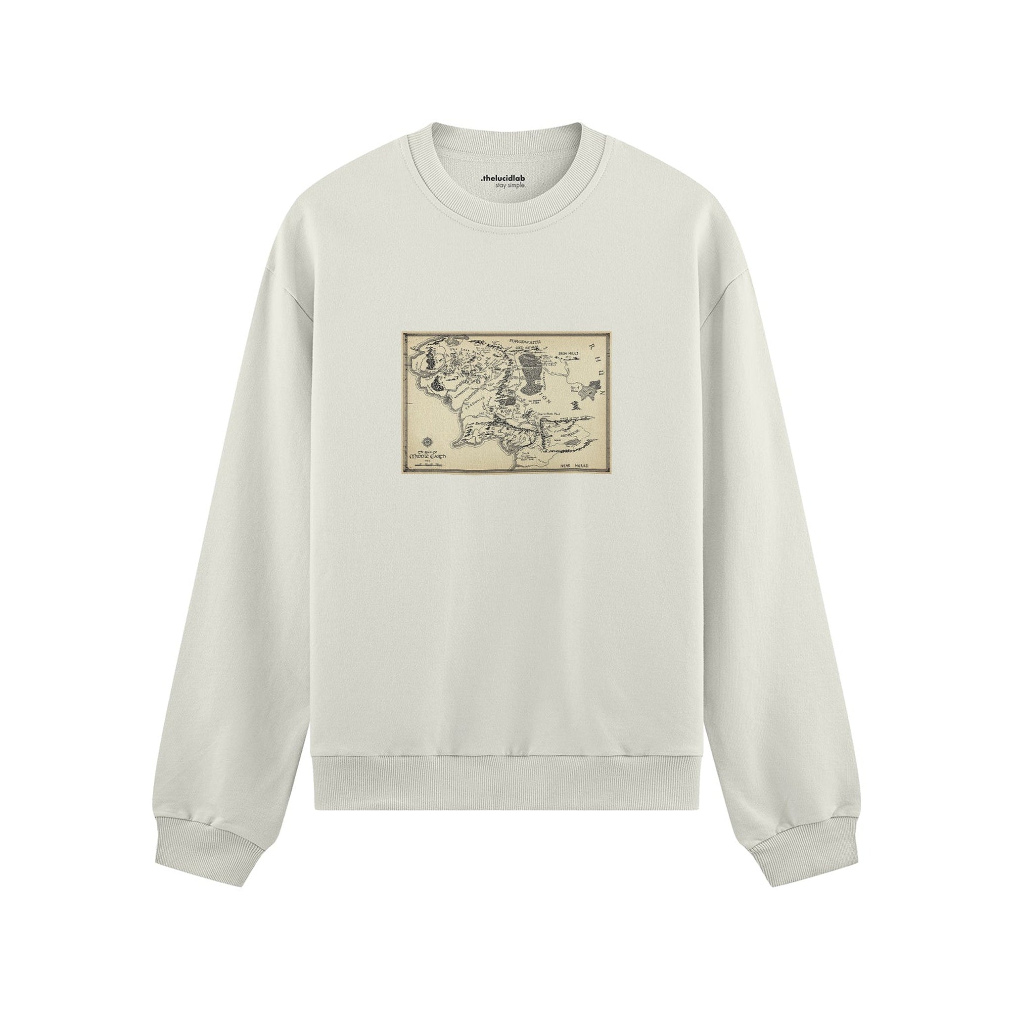 Yüzüklerin Efendisi Orta Dünya Haritası - Lord Of The Rings Oversize Sweatshirt