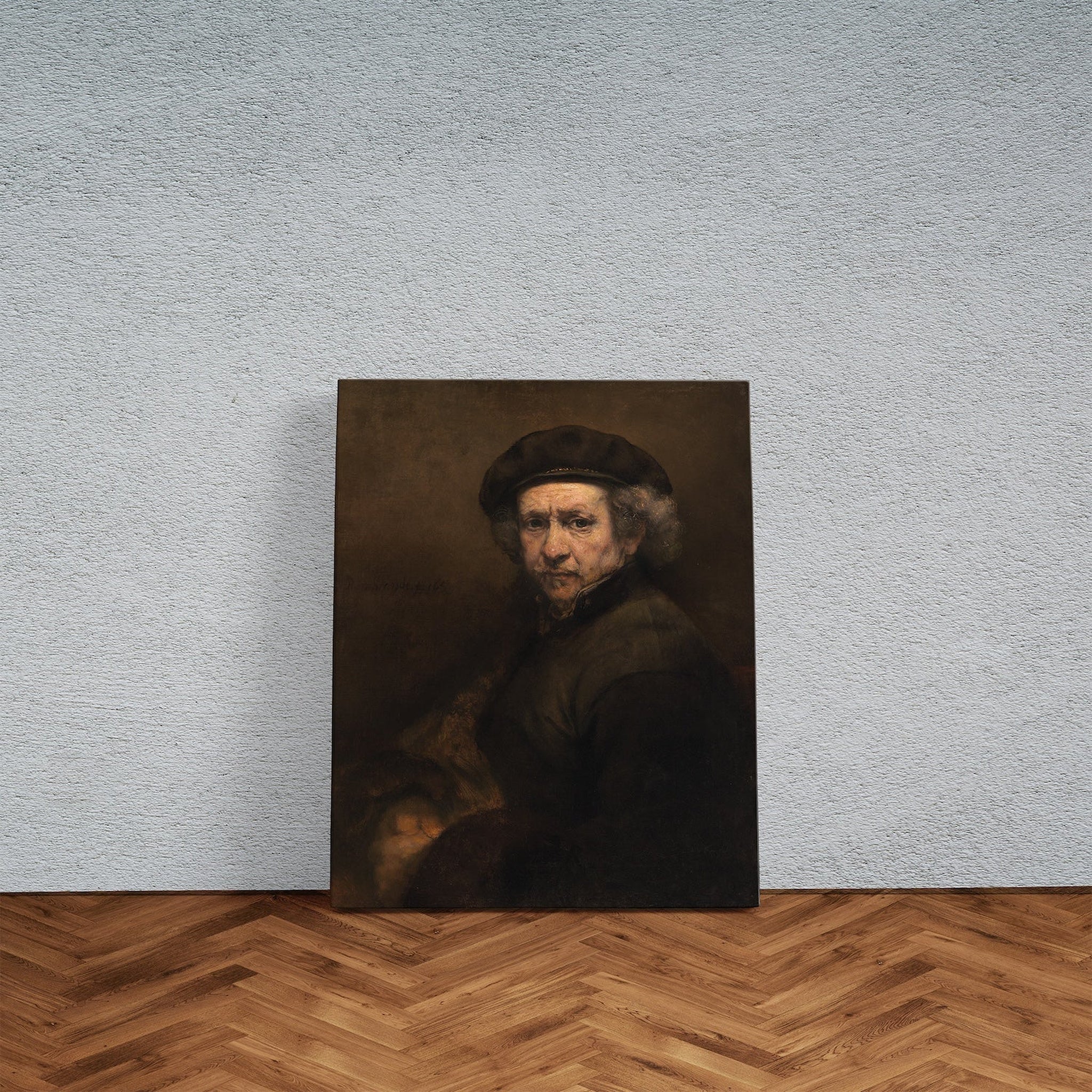 Self-Portrait with Beret and Turned-Up Collar Kanvas Tablo
