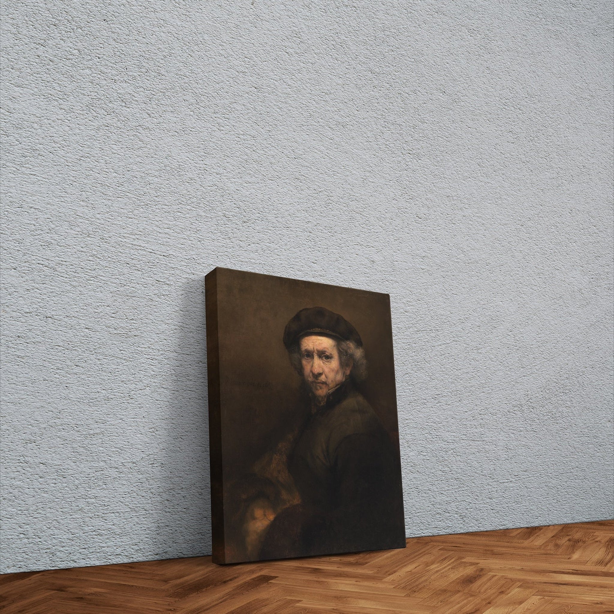 Self-Portrait with Beret and Turned-Up Collar Kanvas Tablo